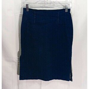 BIA skirt Women's size S Blue Denim Pencil Knee Length stretch zip side slit
